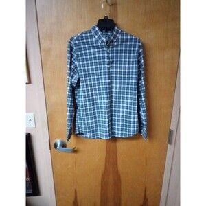 Gap Men’s Medium Blue, Yellow And White Plaid Cotton Shirt